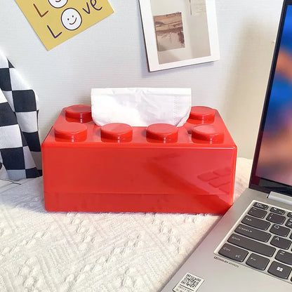 Building Block Tissue Holder – Stylish ABS Dispenser for Home, Office & Kids' Room - Home Fads 