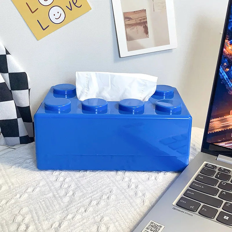 Building Block Tissue Holder – Stylish ABS Dispenser for Home, Office & Kids' Room - Home Fads 