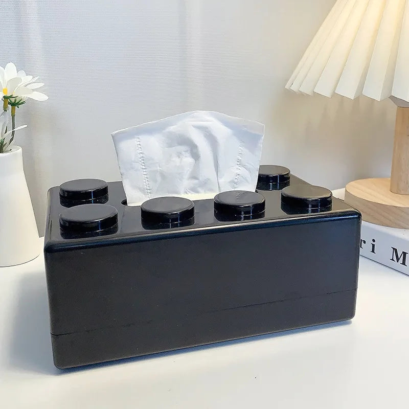 Building Block Tissue Holder – Stylish ABS Dispenser for Home, Office & Kids' Room - Home Fads 