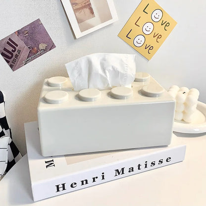Building Block Tissue Holder – Stylish ABS Dispenser for Home, Office & Kids' Room - Home Fads 