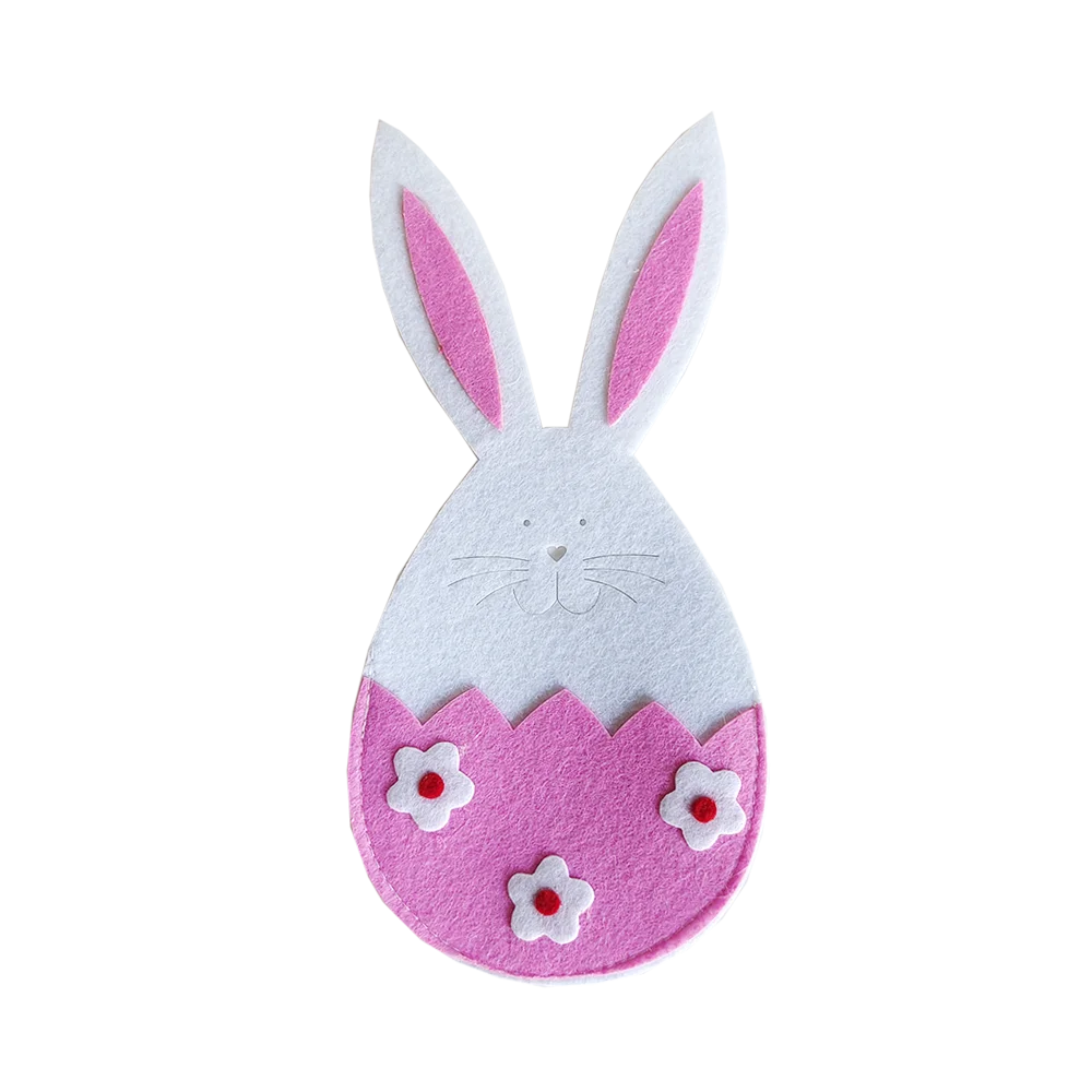 Carrot or Bunny Tableware Holders – Set of 4 Creative Cutlery Bags for Spring and Holiday Parties - Home Fads 