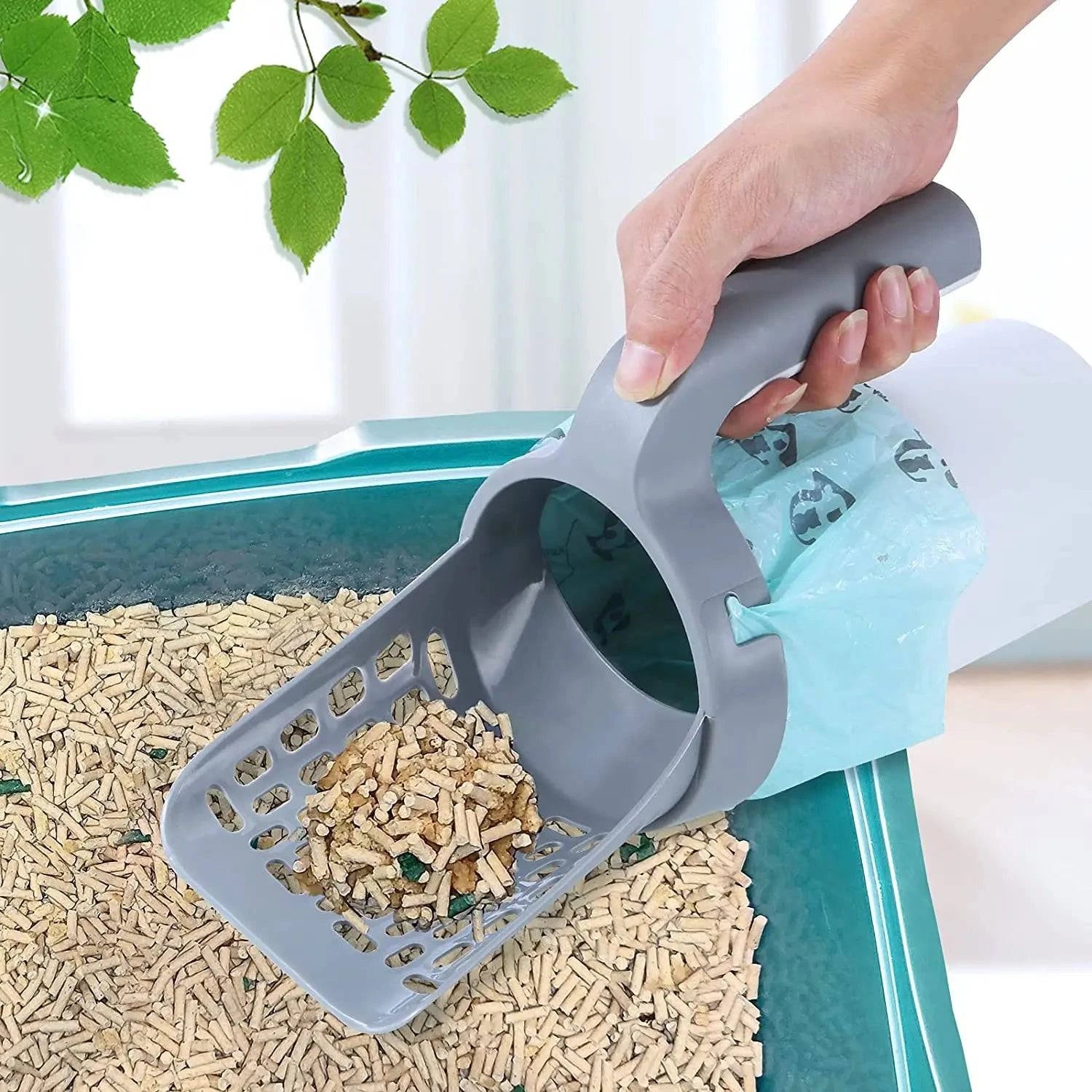 Cat Litter Scoop with Refill Bags - Efficient Pet Waste Management Tool for Clean and Hygienic Litter Boxes - Home Fads 