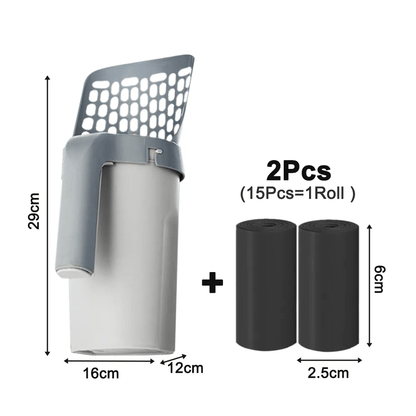 Cat Litter Scoop with Refill Bags - Efficient Pet Waste Management Tool for Clean and Hygienic Litter Boxes - Home Fads 