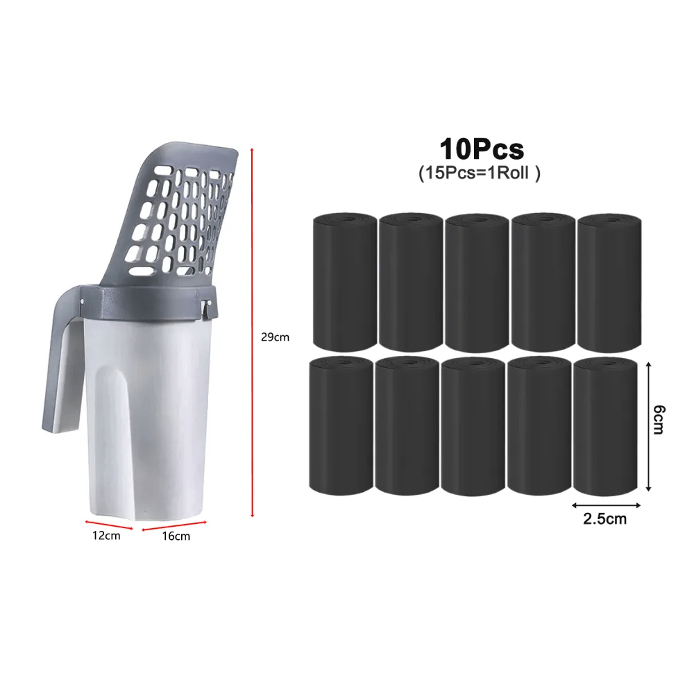 Cat Litter Scoop with Refill Bags - Efficient Pet Waste Management Tool for Clean and Hygienic Litter Boxes - Home Fads 