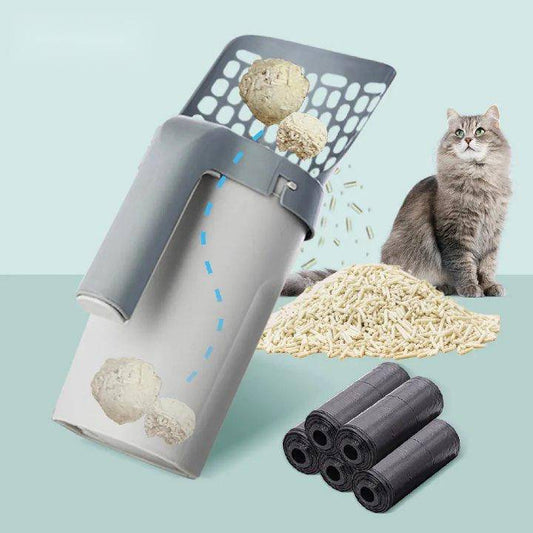 Cat Litter Scoop with Refill Bags - Efficient Pet Waste Management Tool for Clean and Hygienic Litter Boxes - Home Fads 
