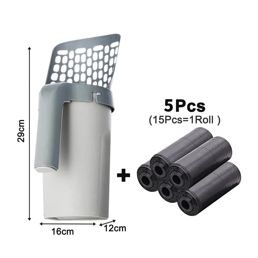 Cat Litter Scoop with Refill Bags - Efficient Pet Waste Management Tool for Clean and Hygienic Litter Boxes - Home Fads 