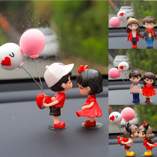 Charming Cartoon Couple Resin Figurines – Elegant Car Dashboard Decorations and Unique Valentine’s Day Gift - Home Fads 