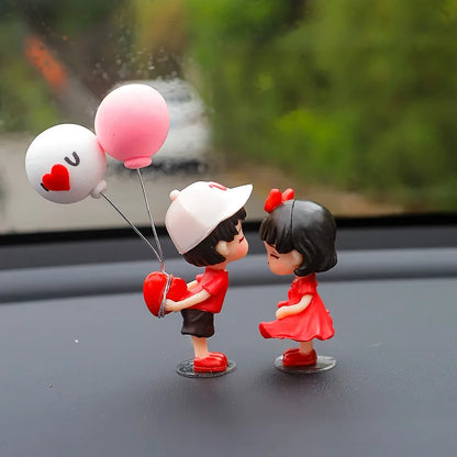 Charming Cartoon Couple Resin Figurines – Elegant Car Dashboard Decorations and Unique Valentine’s Day Gift - Home Fads 