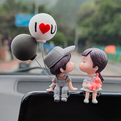 Charming Cartoon Couple Resin Figurines – Elegant Car Dashboard Decorations and Unique Valentine’s Day Gift - Home Fads 