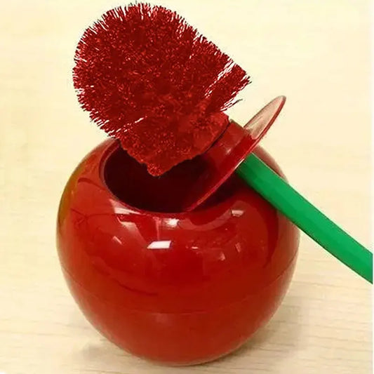 Cherry-Shaped Toilet Brush and Holder Set – Stylish Bathroom Accessory with High-Quality Thick Brush Head and Anti-Slip Handle - Home Fads 