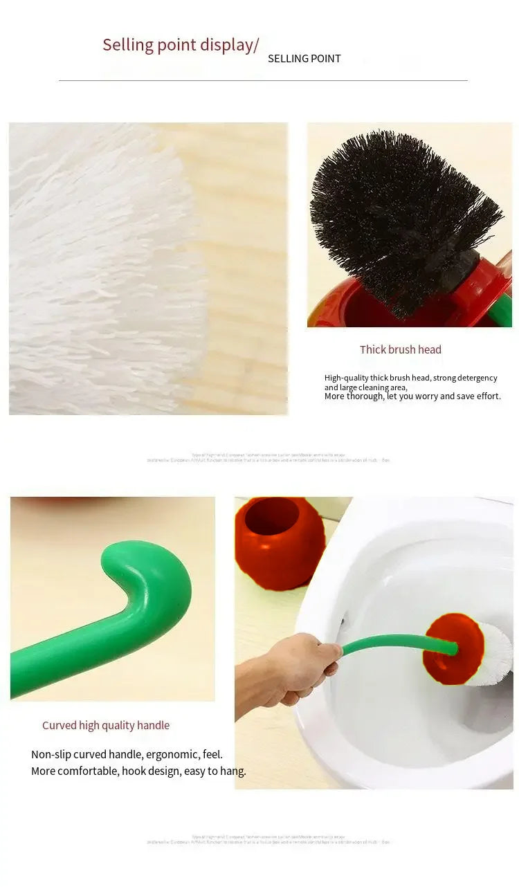 Cherry-Shaped Toilet Brush and Holder Set – Stylish Bathroom Accessory with High-Quality Thick Brush Head and Anti-Slip Handle - Home Fads 