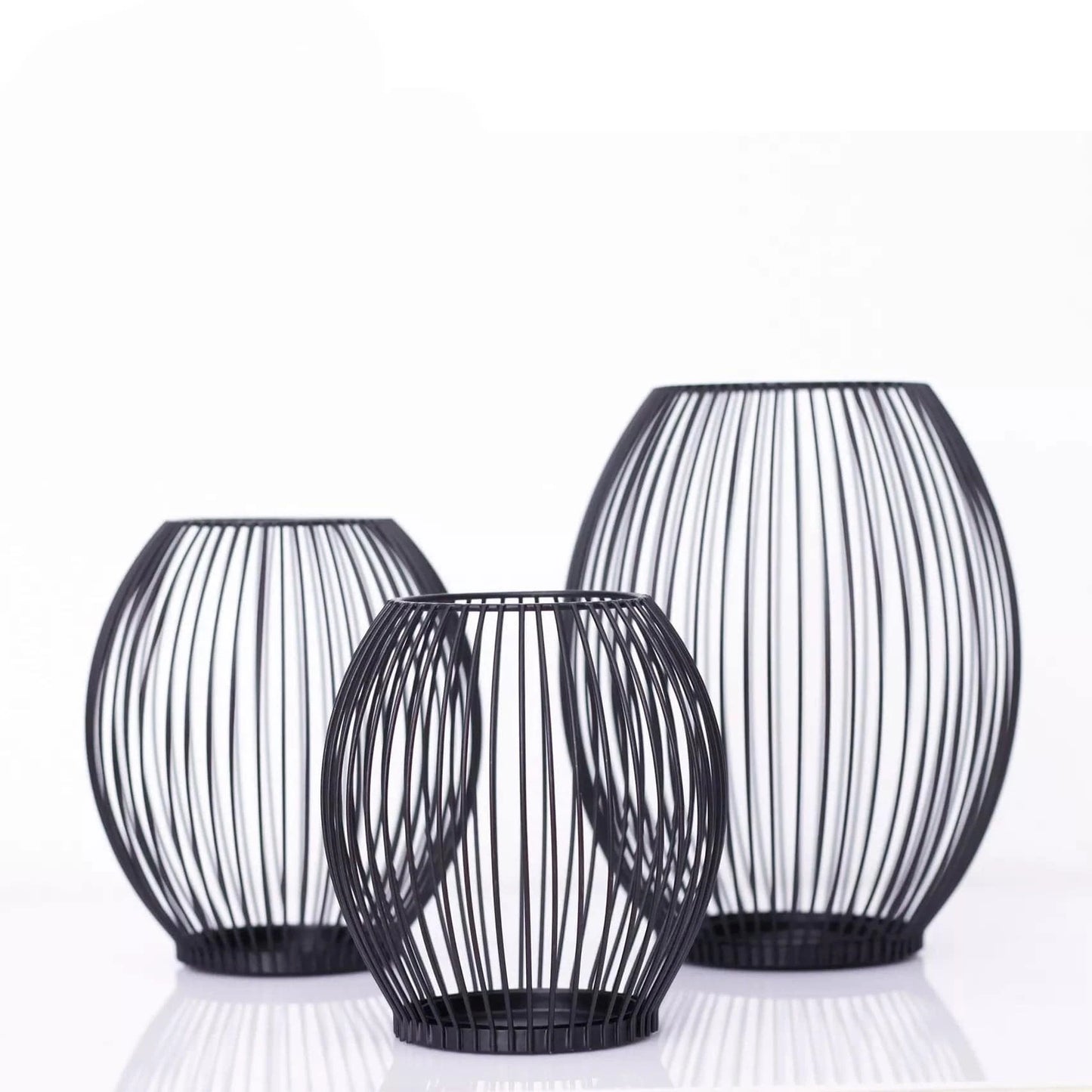 Chic Black Metal Lantern: Stylish Candle Holder for Modern Home Decor - Home Fads 