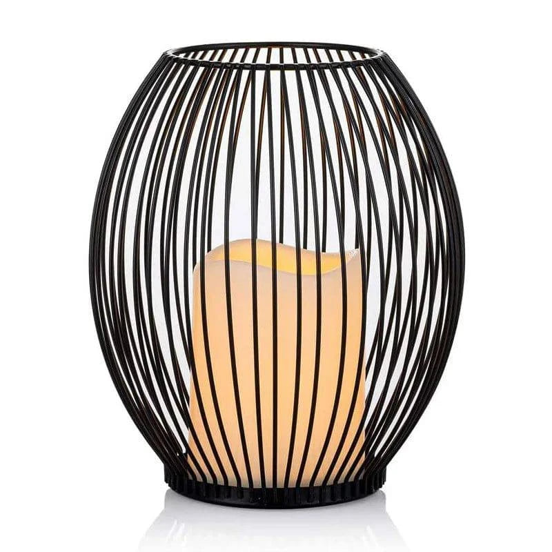 Chic Black Metal Lantern: Stylish Candle Holder for Modern Home Decor - Home Fads 