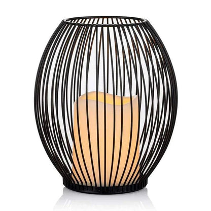 Chic Black Metal Lantern: Stylish Candle Holder for Modern Home Decor - Home Fads 