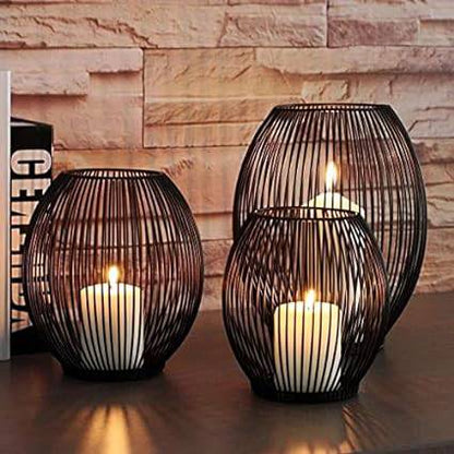 Chic Black Metal Lantern: Stylish Candle Holder for Modern Home Decor - Home Fads 