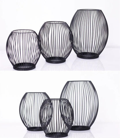 Chic Black Metal Lantern: Stylish Candle Holder for Modern Home Decor - Home Fads 