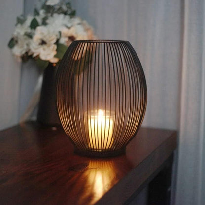 Chic Black Metal Lantern: Stylish Candle Holder for Modern Home Decor - Home Fads 