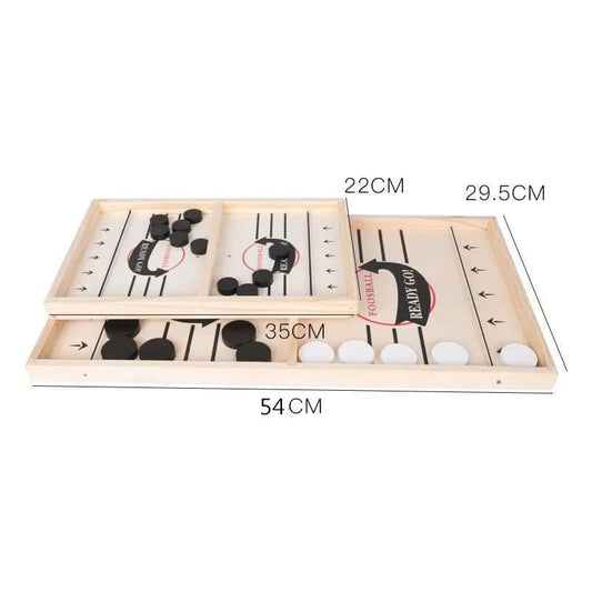 Classic Foosball Wooden Table Hockey - Catapult Chess Board Game for All Ages - Home Fads 