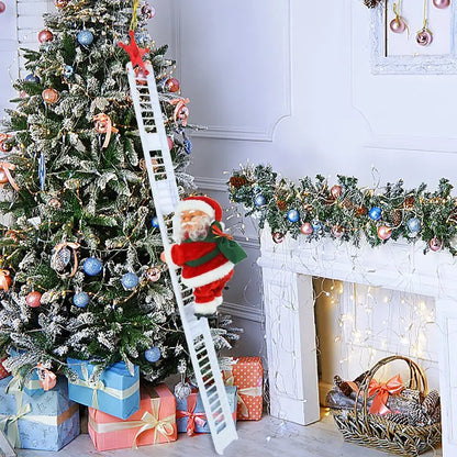 Climbing Holiday Ladder Ornament with Music – Festive Decoration for Tree, Staircase, or Fireplace Display - Home Fads 