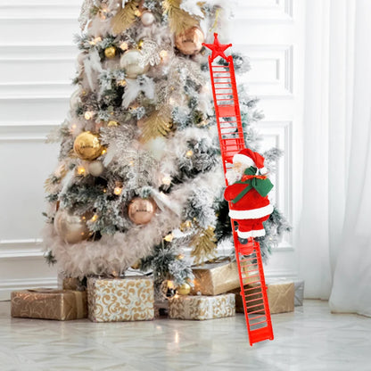 Climbing Holiday Ladder Ornament with Music – Festive Decoration for Tree, Staircase, or Fireplace Display - Home Fads 