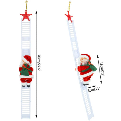 Climbing Holiday Ladder Ornament with Music – Festive Decoration for Tree, Staircase, or Fireplace Display - Home Fads 