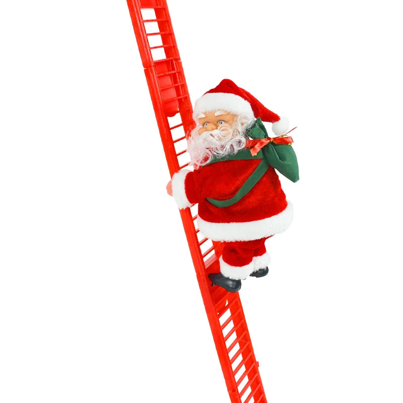 Climbing Holiday Ladder Ornament with Music – Festive Decoration for Tree, Staircase, or Fireplace Display - Home Fads 