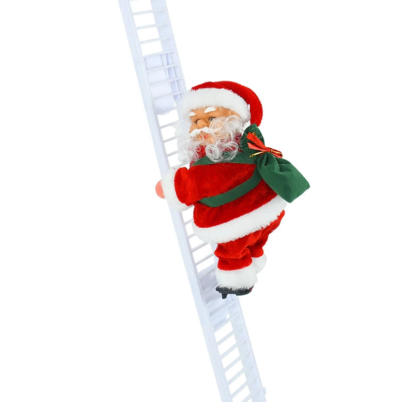 Climbing Holiday Ladder Ornament with Music – Festive Decoration for Tree, Staircase, or Fireplace Display - Home Fads 