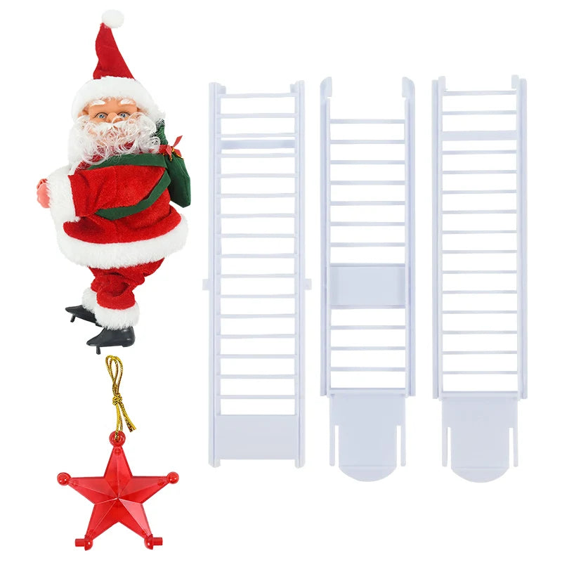 Climbing Holiday Ladder Ornament with Music – Festive Decoration for Tree, Staircase, or Fireplace Display - Home Fads 