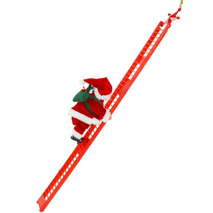 Climbing Holiday Ladder Ornament with Music – Festive Decoration for Tree, Staircase, or Fireplace Display - Home Fads 