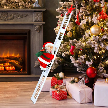 Climbing Holiday Ladder Ornament with Music – Festive Decoration for Tree, Staircase, or Fireplace Display - Home Fads 