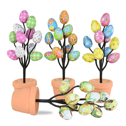 Colorful Foam Egg Tree Flowerpot – Creative Tabletop Décor for Spring and Holiday Displays - Home Fads 
