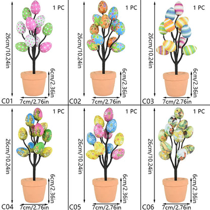 Colorful Foam Egg Tree Flowerpot – Creative Tabletop Décor for Spring and Holiday Displays - Home Fads 