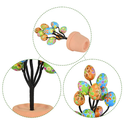 Colorful Foam Egg Tree Flowerpot – Creative Tabletop Décor for Spring and Holiday Displays - Home Fads 