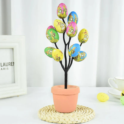 Colorful Foam Egg Tree Flowerpot – Creative Tabletop Décor for Spring and Holiday Displays - Home Fads 