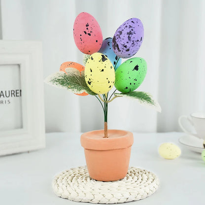Colorful Foam Egg Tree Flowerpot – Creative Tabletop Décor for Spring and Holiday Displays - Home Fads 