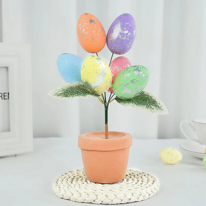 Colorful Foam Egg Tree Flowerpot – Creative Tabletop Décor for Spring and Holiday Displays - Home Fads 