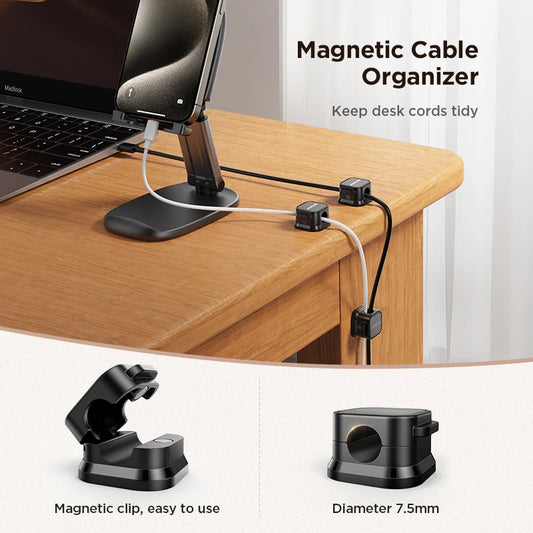 Colorful Magnetic Cable Holders – Adjustable Self-Adhesive Cord Organizers for Desks, Walls, Cars, and More, Available in 6-Pack or 3-Pack - Home Fads 