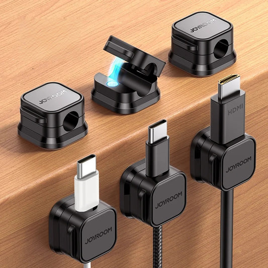 Soportes magnéticos para cables de colores: organizadores de cables autoadhesivos ajustables para escritorios, paredes, automóviles y más, disponibles en paquetes de 6 o 3