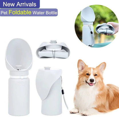 Compact Pet Hydration Solution: Collapsible Water Bottle for Dogs and Cats - 550ml Outdoor Walking Companion - Home Fads 