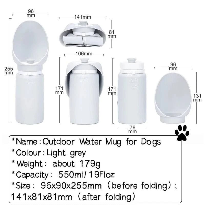 Compact Pet Hydration Solution: Collapsible Water Bottle for Dogs and Cats - 550ml Outdoor Walking Companion - Home Fads 