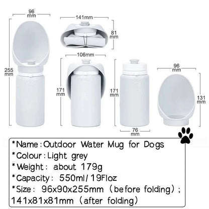 Compact Pet Hydration Solution: Collapsible Water Bottle for Dogs and Cats - 550ml Outdoor Walking Companion - Home Fads 