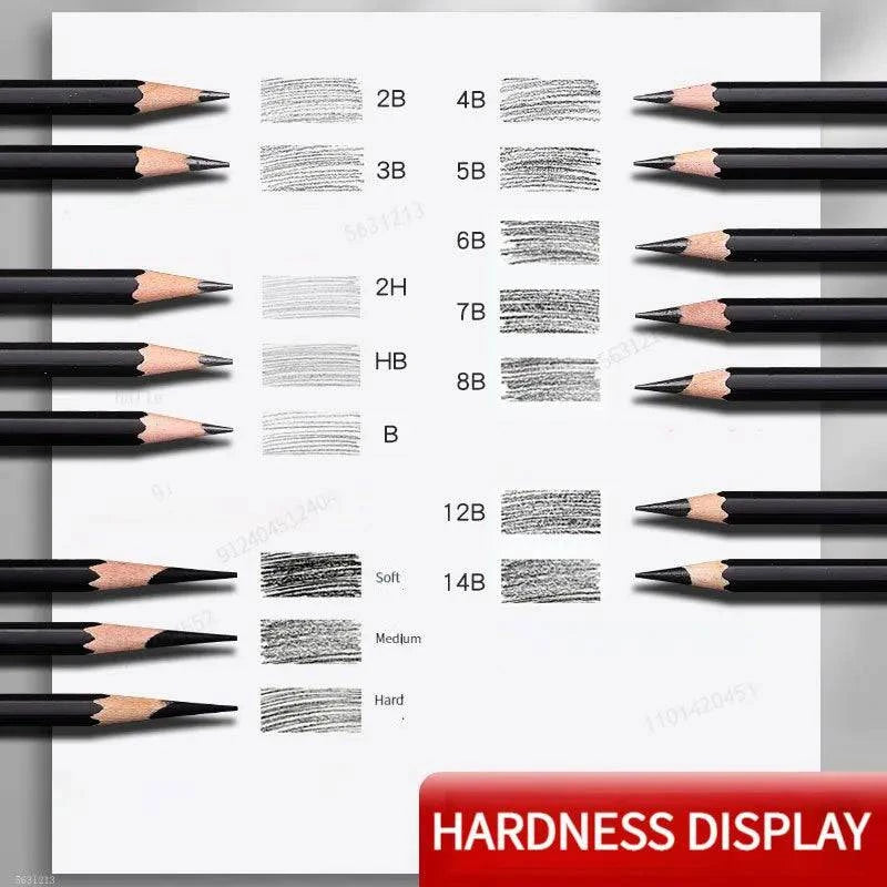 Comprehensive Sketching Pencil Set with Canvas Roll-Up Wrap - 27/38/47 Pieces, Art Supplies for Drawing and Charcoal Sketching - Home Fads 