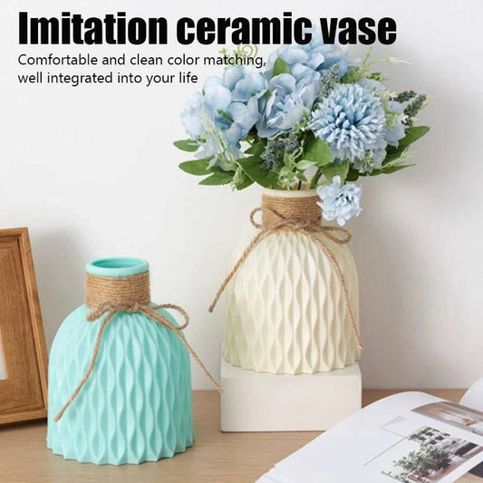 Contemporary European Plastic Flower Vase - Stylish Home Decor Ornaments - Home Fads 