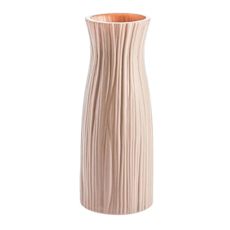 Contemporary Plastic Vase for Home Decor: Ceramic-Style Flower Pot - Home Fads 