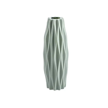Contemporary Plastic Vase for Home Decor: Ceramic-Style Flower Pot - Home Fads 