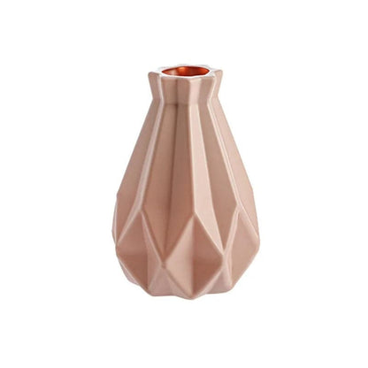 Contemporary Plastic Vase for Home Decor: Ceramic-Style Flower Pot - Home Fads 
