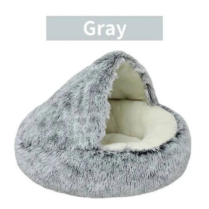 Cozy 2-in-1 Plush Pet Bed for Cats and Small Dogs - Warm Round Nest Cave with Removable Cover - Home Fads 