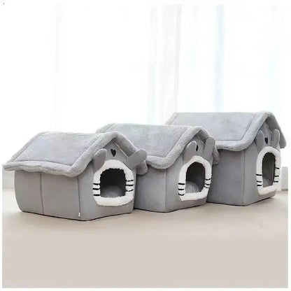 Cozy Indoor Cat / Dog Pet House with Removable Cushion - Soft Bed Tent Kennel for Small, Medium, and Large Pets - Home Fads 