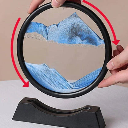 Creative Moving Sand Art Liquid Hourglass - Round Quicksand Painting Home Decor - Home Fads 