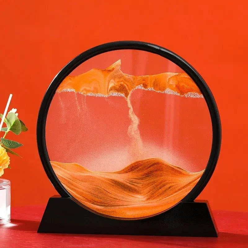 Creative Moving Sand Art Liquid Hourglass - Round Quicksand Painting Home Decor - Home Fads 